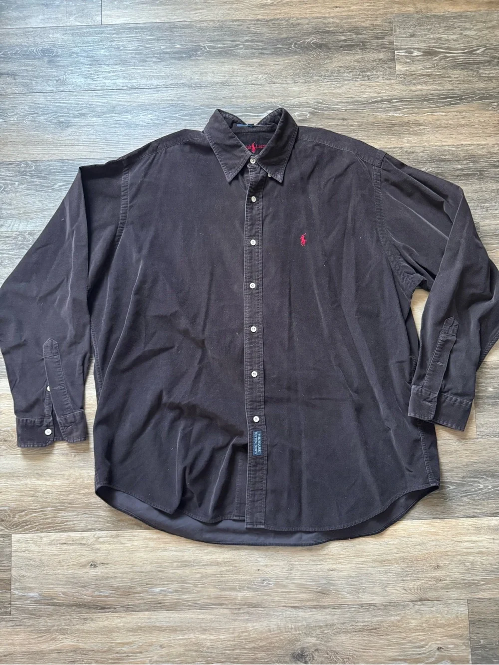 Vtg Ralph Lauren the blaire button down corduroy Shirt with Red Pony sz XL